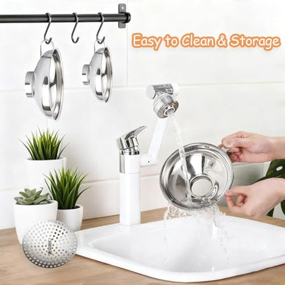 Canning Funnel with Strainer, Wide Mouth Funnels for Filling Wide and Regular Mason Jars Three-piece Set, Food Grade Stainless Steel Canning Supplies for Kitchen Use (Golden) - color: golden