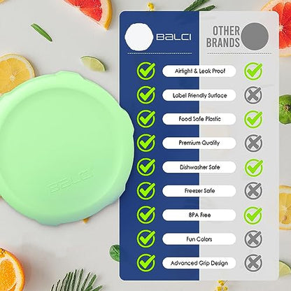 Premium Mason Jar Lids (8 Pack - Regular) - Heavy Duty, BPA Free Reusable Plastic Mason Jar Lids - Dry Canning Lid that fits Ball, Kerr & More - Leak Proof Lids. … - size: 8 Regular