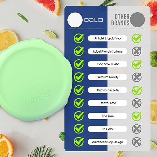 Premium Mason Jar Lids (8 Pack - Wide Mouth) - Heavy Duty, BPA Free Reusable Plastic Mason Jar Lids - Dry Canning Lid that fits Ball, Kerr & More - Leak Proof Lids … - size: 8 Wide