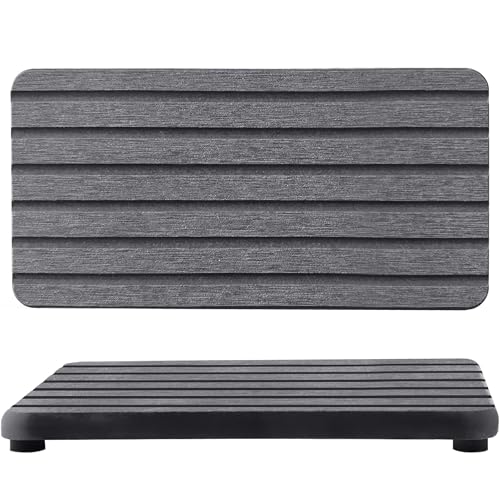 NiuYichee 2 PCS Water Absorbent diatomite Coasters, 7.1" x 3.5" Water Absorbing Stone Tray for Sink, Stone Drying mat for Kitchen Counter, Stone soap Tray Used for Hand Soaps & toiletries & Plants - color: Dark Grey, size: 7.1 x 3.5 inches