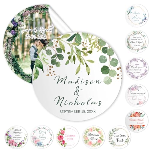 Custom Stickers Wedding Favors Personalized Labels for Business Logo 50-1000PCS Customized Vinyl Label Stickers Waterproof for Wedding Birthday Party