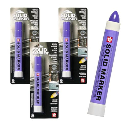 Sakura Solid Paint Markers - Permanent Marker Pens - Window, Wood & Glass Marker - Purple Paint - 3 Pack - color: Purple