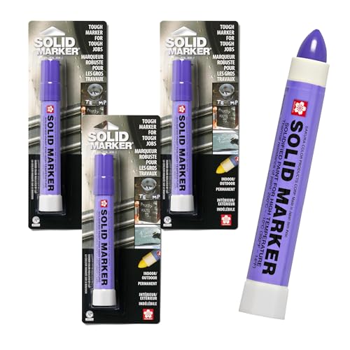 Sakura Solid Paint Markers - Permanent Marker Pens - Window, Wood & Glass Marker - Purple Paint - 3 Pack - color: Purple