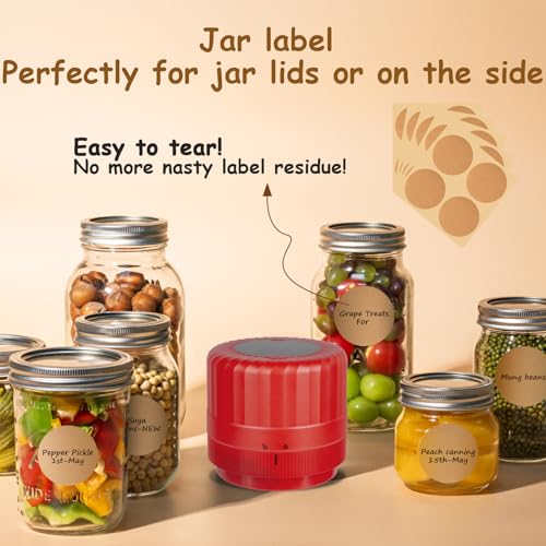 HTPOW Electric Mason Jar Vacuum Sealer Kit + Wide & Regular Mouth Mason Lid | Kitchen Tool, Vacuum Sealing Machine for Canned Food Storage Pantry, Homesteading Supplies, Gifts for Mom Grandma - color: Red