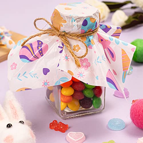100 Pcs Easter Wax Paper for Food, Waterproof Oil-proof Parchment Paper Sheets, Wax Paper Sheets Deli Paper Sandwich Wrap Candy Cookies Wraps with Rabbit Egg Flowers Pattern for Kitchen Handmade Food - color: Easter Egg