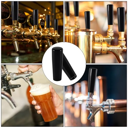 12 PCS Black Plastic Beer Tap Handle - Short Keg Handle for Bar Draft Kegerator Faucet, Fits Standard American Thread - size: 12pcs