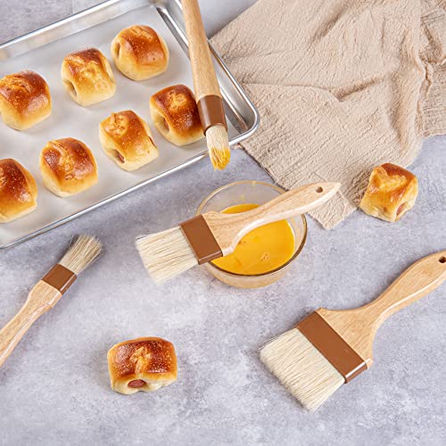 Restaurantware Pastry Tek 2 inch Wide Buttering Brush 1 Boar Bristle Pastry Brush - Hardwood Handle Built-In Hanging Hole Wood Basting Brush Sturdy Ferrule For Glazing And Basting - size: 8 3/4"