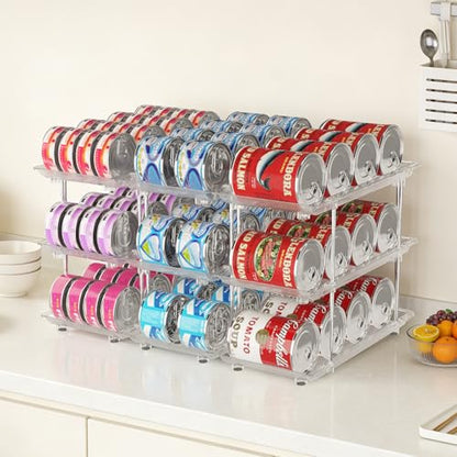 Cat Food Can Organizer, 3-Tier Adjustable | Modular, For Pantry & Fridge, Fits 3oz & 5oz Cans, Clear, Soup Cans Storage - size: 3 Tiers-9 Pcs