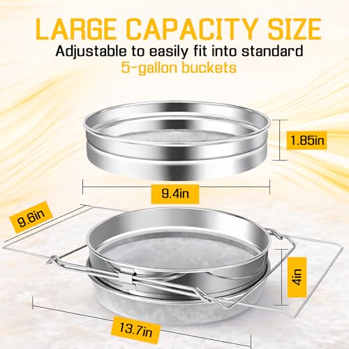 SunVara Parent Honey Strainer Filter Honey Filter 2 Piece Honey Double Strainer Honey Extractor Equipment (Strainer Filter) - style: Strainer Filter