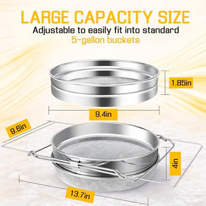 SunVara Parent Honey Strainer Filter Honey Filter 2 Piece Honey Double Strainer Honey Extractor Equipment (Strainer Filter) - style: Strainer Filter