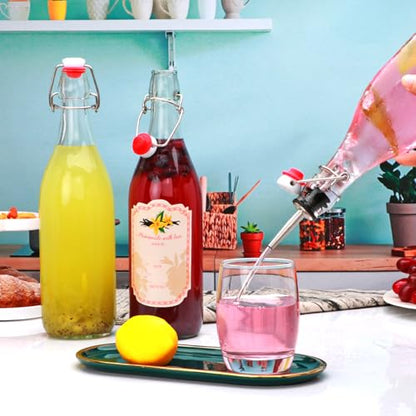 32oz Swing Top Glass Bottles - Flip Top Glass Beer Bottle with Airtight Stopper for Fermentation,Brewing,Clear Kombucha Bottles for Water, Beverages, Beer, Juice, Soda,Kefir,4 Pack - size: 32oz-4pack