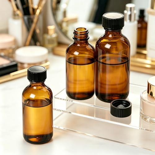 36 Pack 2oz Amber Glass Bottles with Lids, 60ml Boston Bottles with Caps for Personal Care & Beauty Travel, Industrial Lab, Sample, Essential Oils, Potion, Whiskey, Spice - color: Amber, size: 2oz-36P