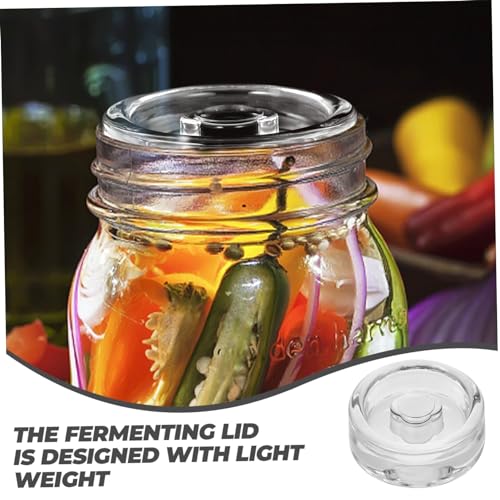 VICASKY Wide Mouth Mason Jar Fermenting Weight Heavy Glass Fermentation Lid for Pickles Sauerkraut Kimchi Reusable Household Fermenting Lid for Wide Mouth Jars Practical Canning Accessory