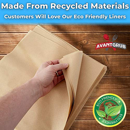 Eco Friendly, Grease Proof 12" x 12" Deli Wrap 250 Pk. Best Kraft Food Wrapping Paper Sheets for Picnic, Festival, Fair or BBQ. Perfect Liner for Tray, Basket or Boat. Quality Bulk Restaurant Supply - size: 250