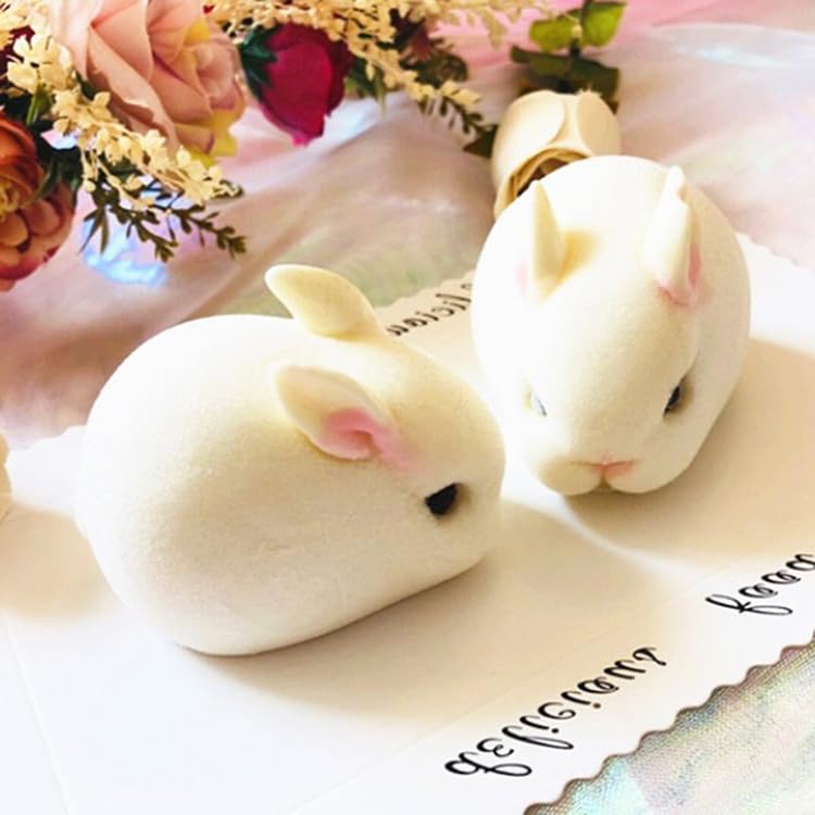 OCPO KITCHEN 3D Easter Bunny Silicone Mold for Baking Rabbit Shape Mousse Cake, French Dessert, Chocolate, Pastry, Pudding, Jelly, Cake Decoration Mold, Rabbit Shape (6 Cavity) - style: Bunny (6-Cavity)