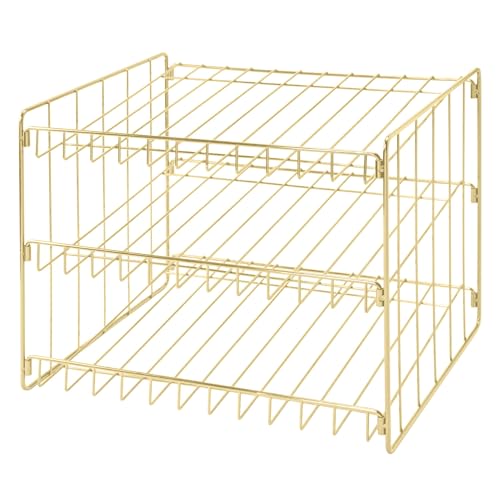 Kitchen Details 3 Tier Can Storage Organizer Rack in Gold - color: Gold, size: 14.5 x 11.5 x 11 inches