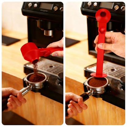 2Pcs Coffee Scoop Funnel 2Tbsp, BPA-Free PCTG, Dishwasher Safe | 51mm Tamper Kit | Fits K-Cup Reusable Pods, Brewer Compatible, Coffee/Protein/Powder, Red, 2 Models A&B - color: Upgraded Combo Red