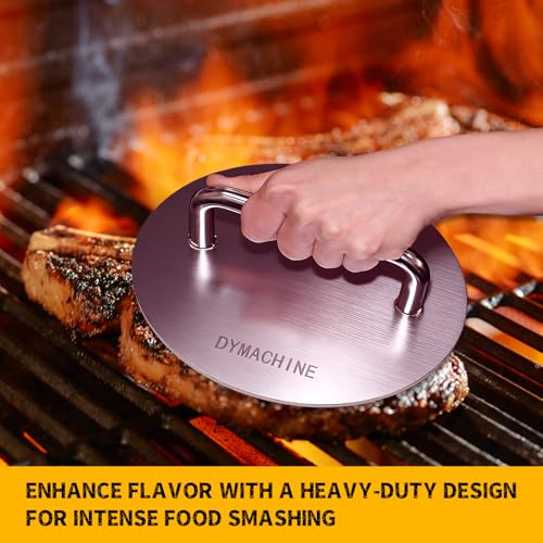 Smash Burger Press,7 Inch Stainless Steel Hamburger Press,2.5mm Thick Non-Stick Smooth Smasher,Round Grill Weight Press, Griddle Press Kitchen Stuff,For Cooking Beef Bacon Steak - size: 7' Round