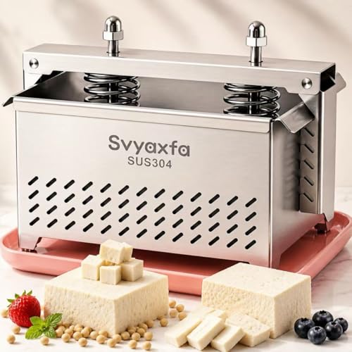 Tofu Press Stainless Steel – Premium Tofu Maker & Paneer Maker with Spring Compression, Dishwasher Safe Tofu Press for Extra Firm Crispy Tofu, BPA Free Cheese Press with Drip Tray XL - size: XL