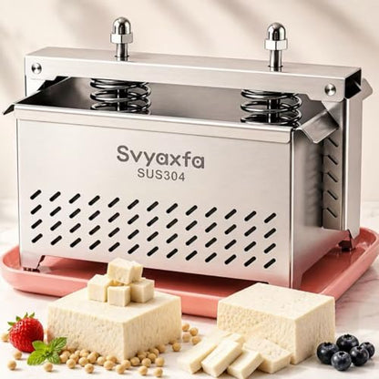 Tofu Press Stainless Steel – Premium Tofu Maker & Paneer Maker with Spring Compression, Dishwasher Safe Tofu Press for Extra Firm Crispy Tofu, BPA Free Cheese Press with Drip Tray XL - size: XL