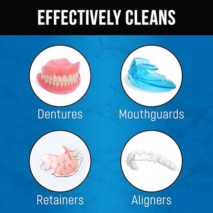 ZENGATE Retainer Cleaner Tablets for Dentures, Retainers, Aligners & Night Guards – 120 Denture Cleaning Tablets, 3-Minute Deep Clean, Removes Odor, Plaque & Stains – FSA HSA Eligible - style: 1 Pack