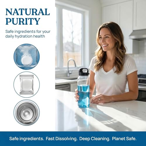 Bottle Blasterz - Drop-In Cleaning Tablets for Water Bottles, Tumblers, and Coolers - All-Natural Ingredients, Eliminates Odors, Fast-Acting, Individually Packed, 18 Count