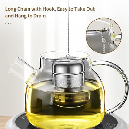 316 Stainless Steel Tea Strainers for Loose Tea with Drip Trays, Extra Fine Mesh Tea Infuser, Loose Leaf Tea Steeper (1 Pack - Small) - size: Small