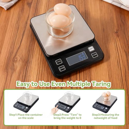 IP67 Waterproof Digital Kitchen Scale, 5kg/11lb Capacity with 0.1g Precision, Kitchen Scales for Food,USB Rechargeable Battery & 5 Units Conversion for Cooking, Baking - Food Scale - size: 0.1g/5kg Rechargeable