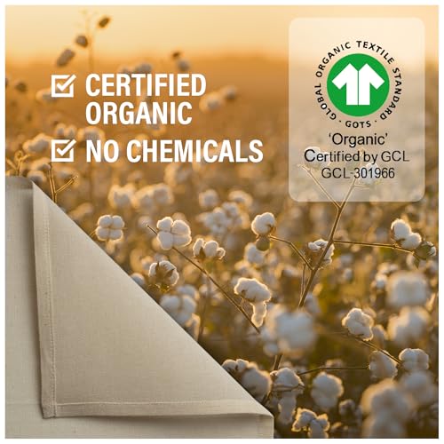 Organic Unbleached Cotton Cheesecloth – GOTS Certified Reusable Hemmed Muslin Straining Cloth for Cooking & Kitchen, 2 Squares, 23" x 23" (58 x 58 cm) - size: 3.7 sq ft (2 pcs)
