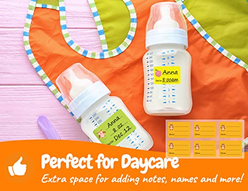 Baby Food Labels, Removable Write-On Daycare Date Labels for OXO Tot Baby Food Storage Containers, Trays, Jars, Freezer & Dishwasher Friendly, for Infants & Babies