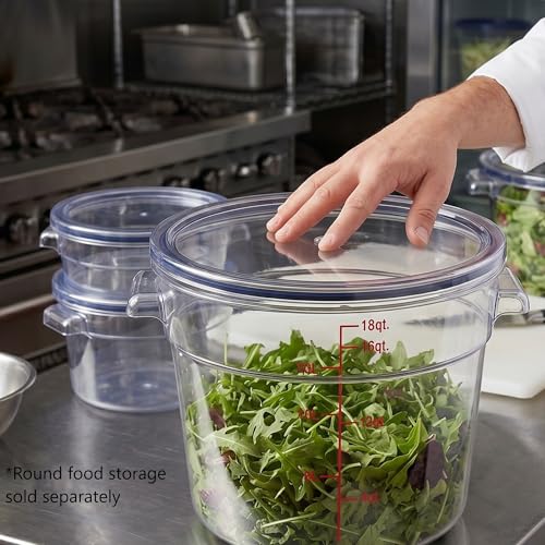 TrueCraftware- Clear Round Polycarbonate Food Storage Container Lid Fits 12 18 & 22 Qt. Round Containers Replacement Lid for Meal Prep Kitchen Pantry Commercial Restaurant Dishwasher Safe - size: Lid - Fits 12&18qt