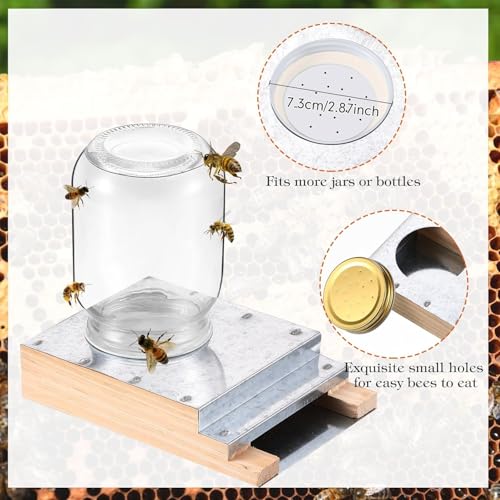 Colingmill 4 Pcs Light Wood Feeder for Hive Front Beehive Entrance Feeders Bee Watering Station Feeding Equipment Beekeeper Drinking Tool Beekeeping Equipment for Feeding Water or Sugar Syrup