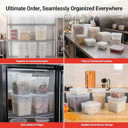 2 Pack 4 QT Airtight Commercial Food Storage Containers, BPA-Free Translucent Polypropylene, Built-In Labeling Area, Stackable for Coffee Beans & Dry Goods, Shallow Model - size: 2 X 4.0(QT)-Shallow