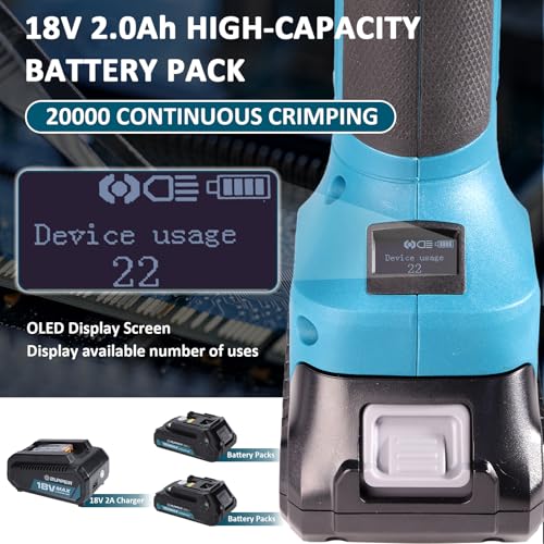 ZUPPER Compact Press Tool Kit for 1/2", 3/4", 1" Copper Pipes | Compatible with Propress 18V Electric Pipe Crimping Tool Brushless Motor 2pcs 2Ah Battery - size: 3 Jaws (1/2", 3/4", 1")