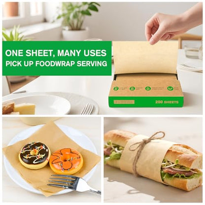 EcoDispose 2000 Count 6" x 10-1/2" Precut Pop Up Deli Paper Sheets, Interfolded Heavy Duty Oil-Resistant Kraft Paper for Bakery, Food Wrap, Serving, Oven, Air Fryer & Microwave - color: Kraft, size: 6"x10.5"inch