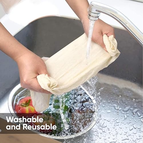 Raajsee Cheese Cloths 6 pcs Hemmed 20x20 inch Reusable 100% Unbleached Organic Cheesecloth for Straining Craft, Grade 100 Ultra Fine Muslin Cloth For Turkey Baking Juicing Brewing Yogurt Strainer - size: 20x20 inch 6 Pcs