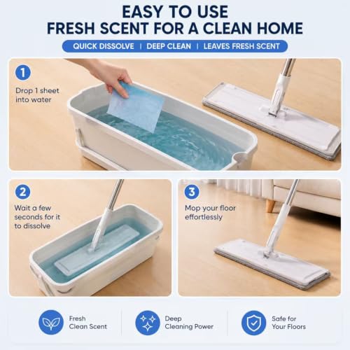 100pcs Multiple Effect the floors Clean, Multi-Surface Floor Cleaner Tablet, Effectively Removes Dirt, Easy to Use Fresh Scent, Compatible With Multiple Floors (100pcs Blue) - size: 100pcs Blue