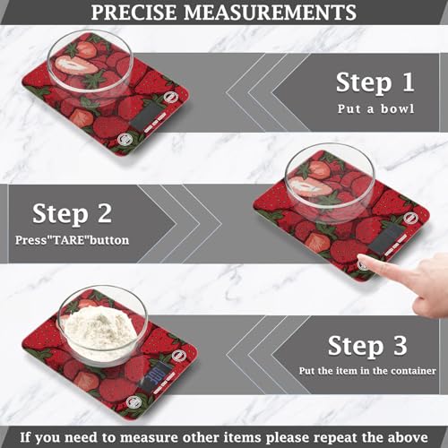 Food Scale Kitchen Scale for Baking Cooking Digital Food Weighing Measuring Scale Small Waterproof Electric Food Scale Cartoon Red Strawberry - color: Cartoon Red Strawberry