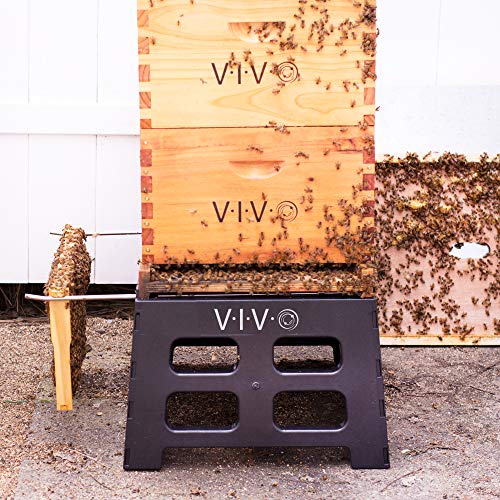 VIVO Black Plastic Beehive Stand, BEE-HVST | For 10 Frame Langstroth Hives, Beekeeping Hive Support Rest, Frame Holder