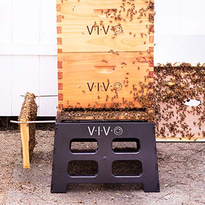 VIVO Black Plastic Beehive Stand, BEE-HVST | For 10 Frame Langstroth Hives, Beekeeping Hive Support Rest, Frame Holder