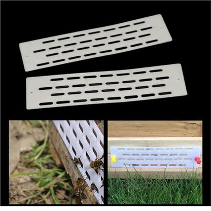 Bee hive Entrance Reducer 100pcs Bee Queen Prevent Escape Tablets White Plastic Hive Anti Escape Spacer Frame Nest Door Plate Profession Beekeeping Tools White for Swarm Trap Hive Trap