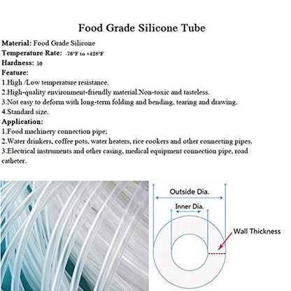 Silicone Tubing 8mm (5/16") ID x 12mm OD Food Grade High-temperature Pure Silicone Hose Tube Clear Pipe for Home Brewing Air and Liquid Transfer (Length 3 Meter- 9.84FT) - size: 8mmx12mm, style: 3M