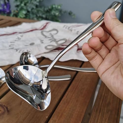 Generic Stainless Steel Small Sauce Ladle, With Pouring Spout Gravy ladle, for Salad dressing and dressings, 7.4Inches 2 Pieces Dishwasher Safe