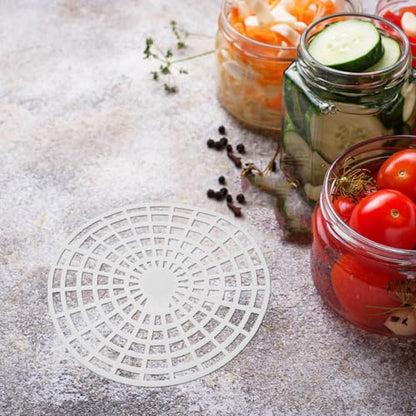 Generic 5pcs Vegetable Press Mesh Plate: Pickling Press Tool - 7" Plastic Presser for Canning Pickled Pepper Kimchi Homemade Sauerkraut – Jar Accessories