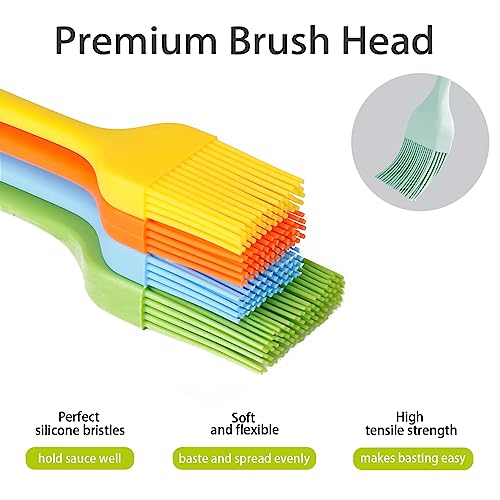 Silicone Basting Pastry Brush - Cooking Brush for Oil Sauce Butter Marinades, Food Brushes for BBQ Grill Kitchen Baking, Baster Brushes Baste Pastries Cakes Meat Desserts, Food Grade, Dishwasher Safe - color: Multicolor 5 Pack