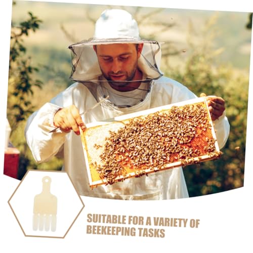 Homoyoyo 2pcs Beekeeping Jelly Scraper Pen Honey Manual Extraction Tool with 4-Row Blade for Beehive Frame Cleaning and Apiculture Supplies