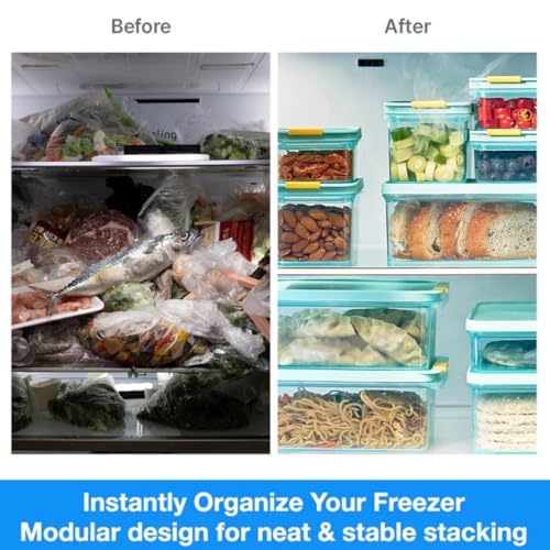 LocknLock Freezer Fit Plastic Freezer Containers | Airtight Stackable Food Storage for Meal Prep | Microwave & Dishwasher Safe | BPA Free Freezer Container with Lid, 1.65L - size: 1650ml