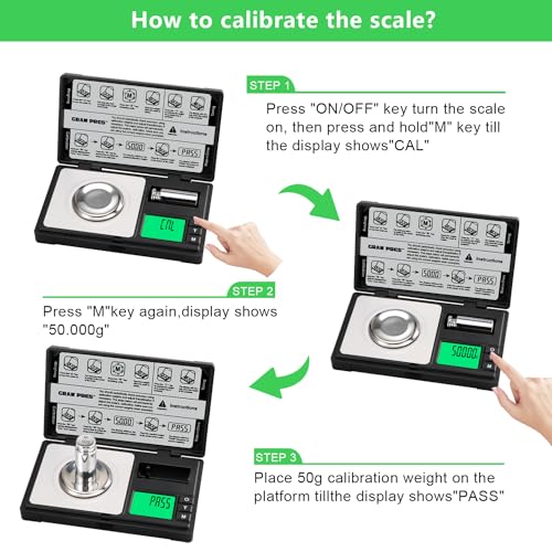 GRAM PRES High Precision Milligram Scale,50g/0.001g Digital Mini Pocket Gram Scale,Mg Scale for Weighing Powders,Jewelry, Medicine, Gem, Reloading, with Cal Weight, Tweezer ，Tray and Scoop - color: Black