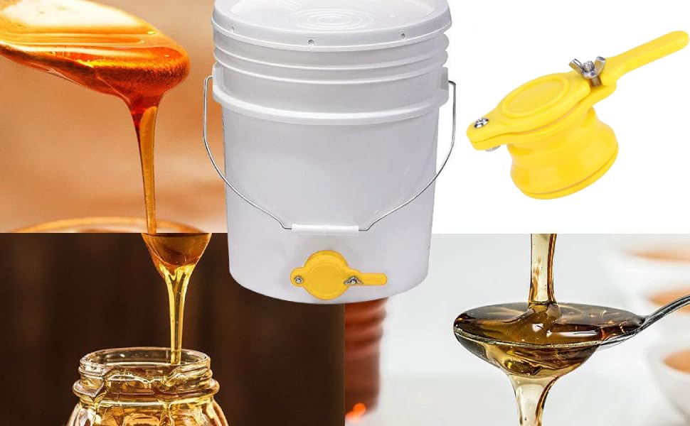 Honey Gate Valve, Honey Gate Valve for 5 Gallon Bucket, Honey Strainer, Bee Honey Tap Gate Valve Tool Beekeeping Extractor Bottling Good Seal Equipment for Beekeepers