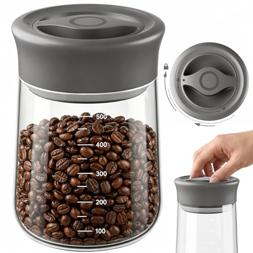 OURCABECUE Wide Mouth Mason Jar 16oz, Newly Upgraded Easy Open Rotating Lid, Food Grade Glass Storage Jar for Overnight Oats Yogurt Snacks Candy Jars - color: Grey, size: 16OZ